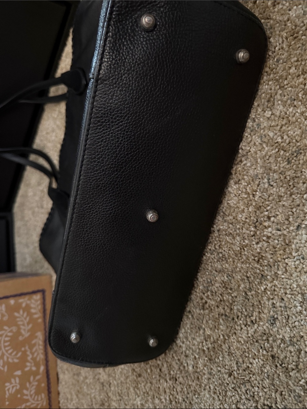 Brighton Black Leather Tote with Embossed Medallion and Tassel - Picture 8 of 8